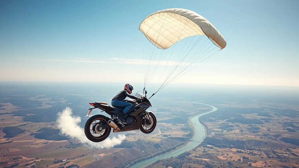 Dream symbol: stunt bikes with parachutes: symbolism: Taking Leap of Faith with Contingency Measures