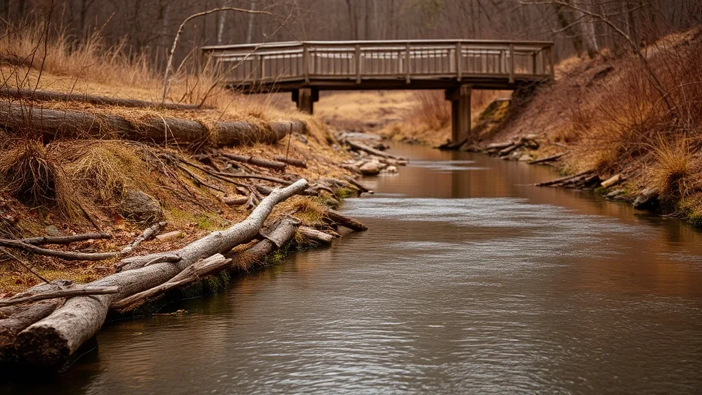 Dream symbol: brown creek: scenarios: Dream of a brown creek with a bridge over it