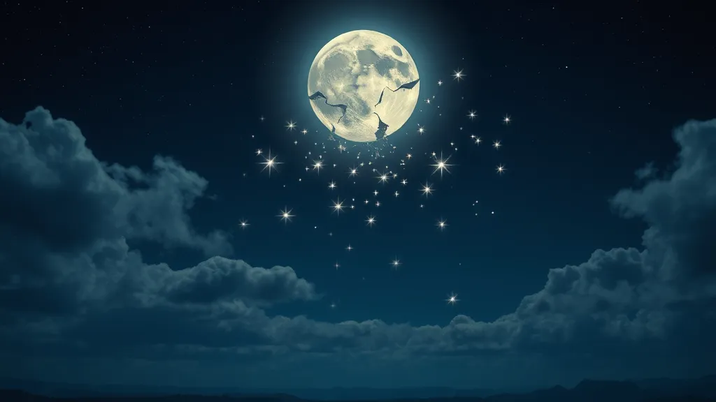 Dream symbol: collision and shattering moons: scenarios: Dream about a Moon Fragmenting into Stars