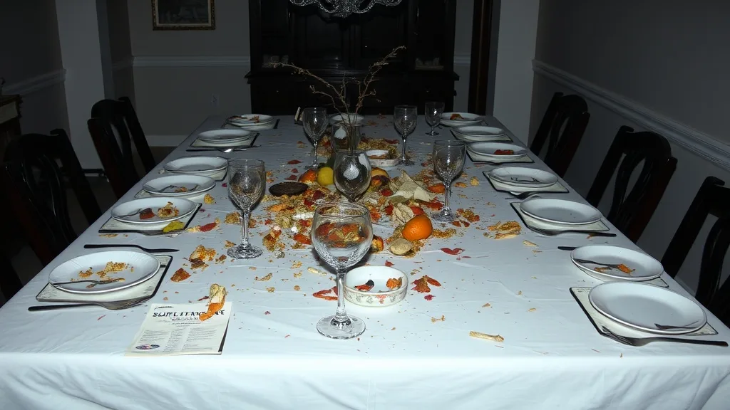 Dream symbol: scattered things: scenarios: Dream of Food Scattered on the Table