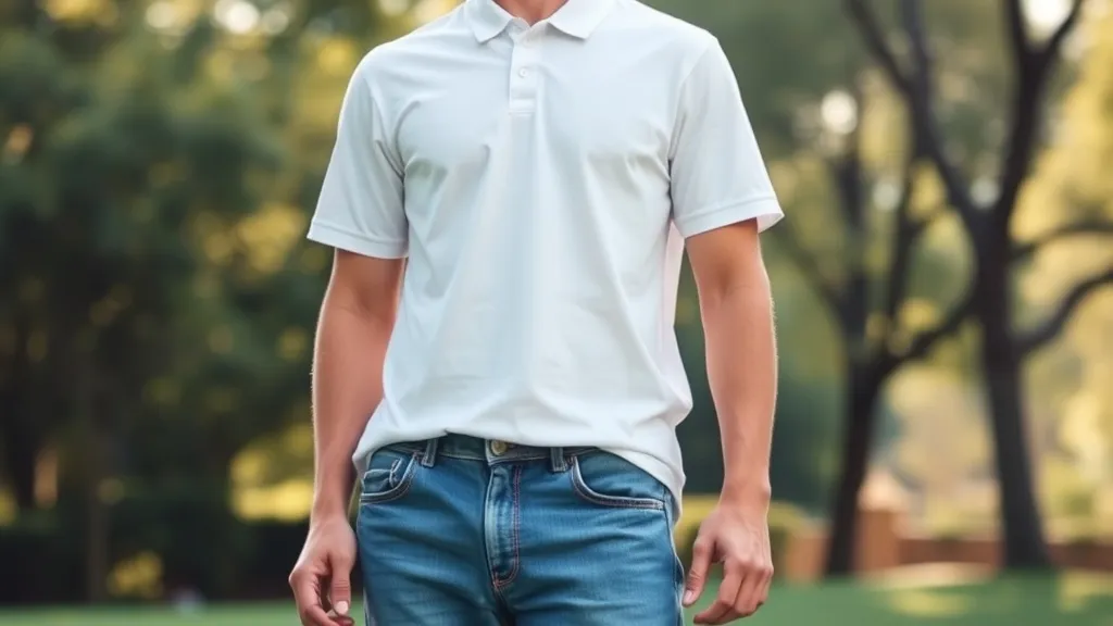 Dream symbol: white golf t-shirt and blue jeans: scenarios: Dream of Wearing a White Golf T-Shirt and Blue Jeans