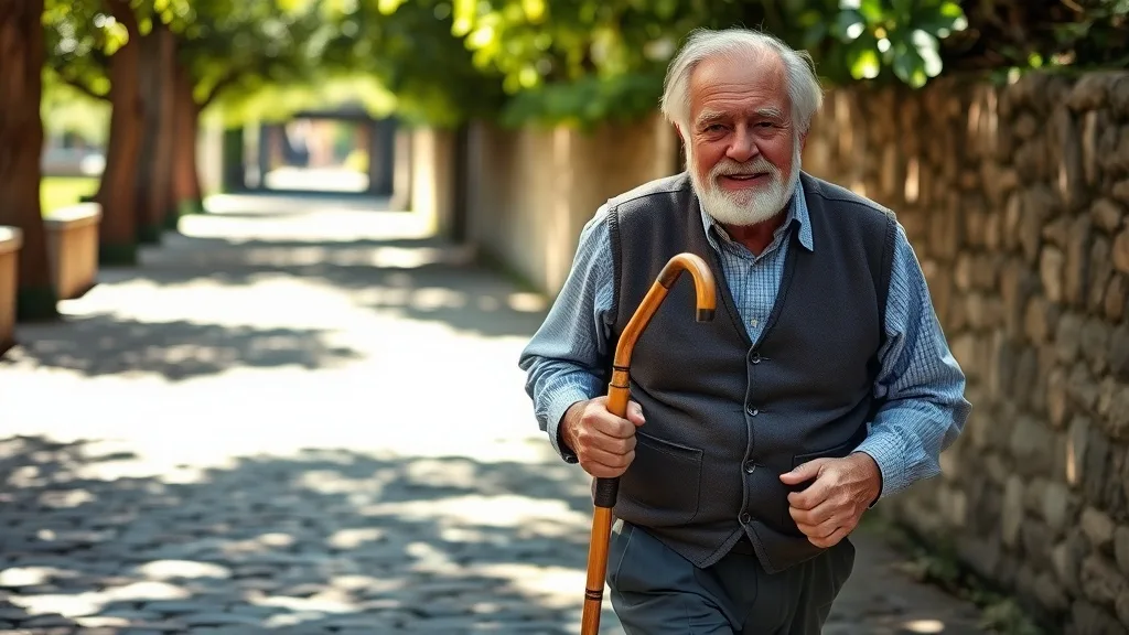 Dream symbol: elderly gentleman: scenarios: Dream of Elderly Gentleman Walking with Cane