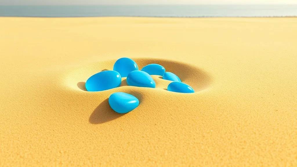 Dream symbol: electric blue pebbles: scenarios: Dream of Electric Blue Pebbles Buried in the Sand