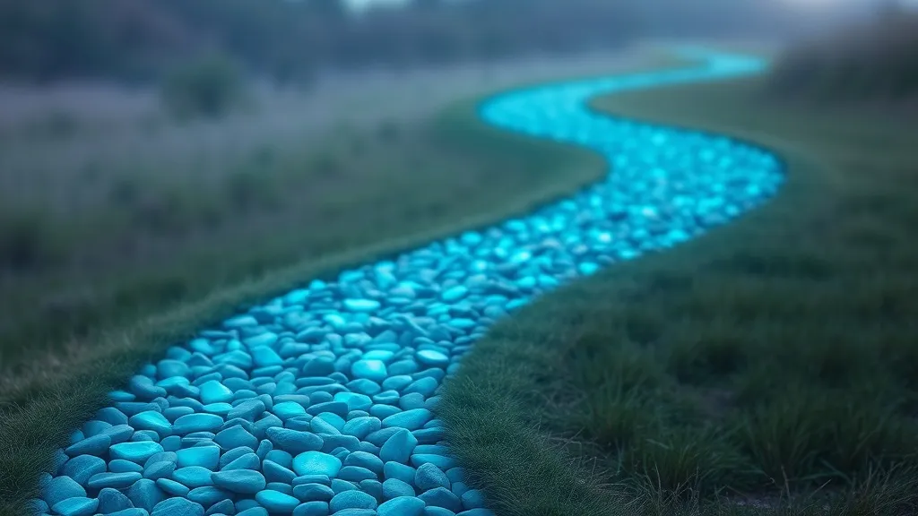 Dream symbol: electric blue pebbles: symbolism: Pebbles on a Path:  Direction and Guidance in Life Choices