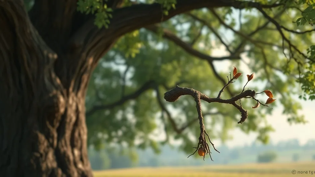 Dream symbol: falling branch: scenarios: Dream about a single branch falling from a tree