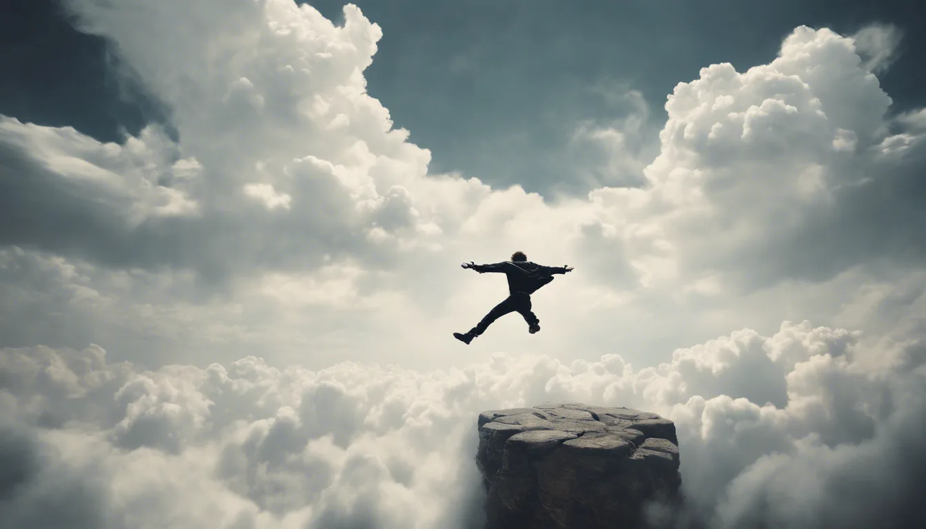 Dream symbol: falling off a cliff: scenarios: Dream of falling off a cliff and seeing clouds below