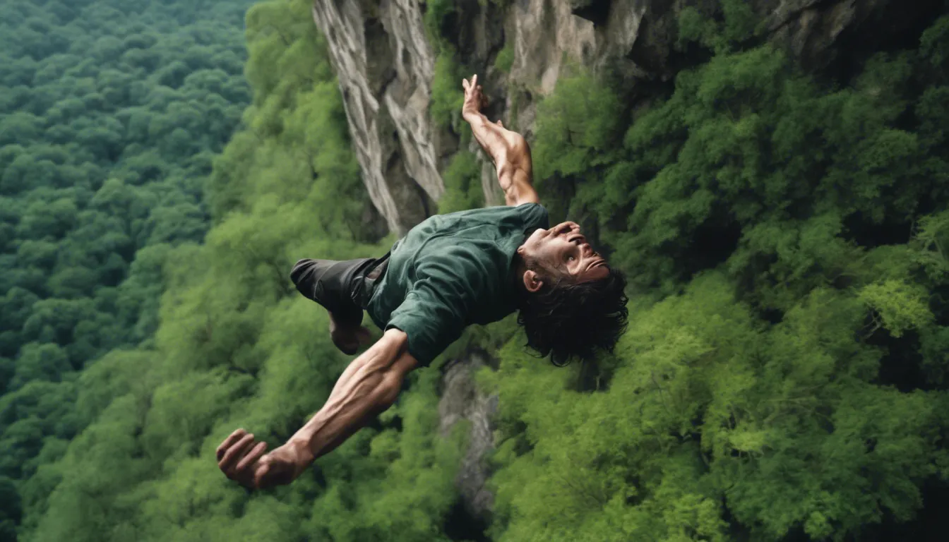 Dream symbol: falling off a cliff: scenarios: Dream of falling off a cliff and seeing trees below