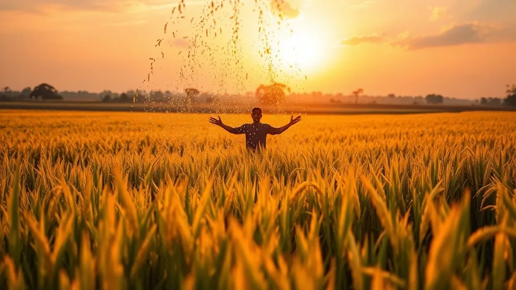 Dream symbol: falling rice: scenarios: Dream about Golden Falling Rice