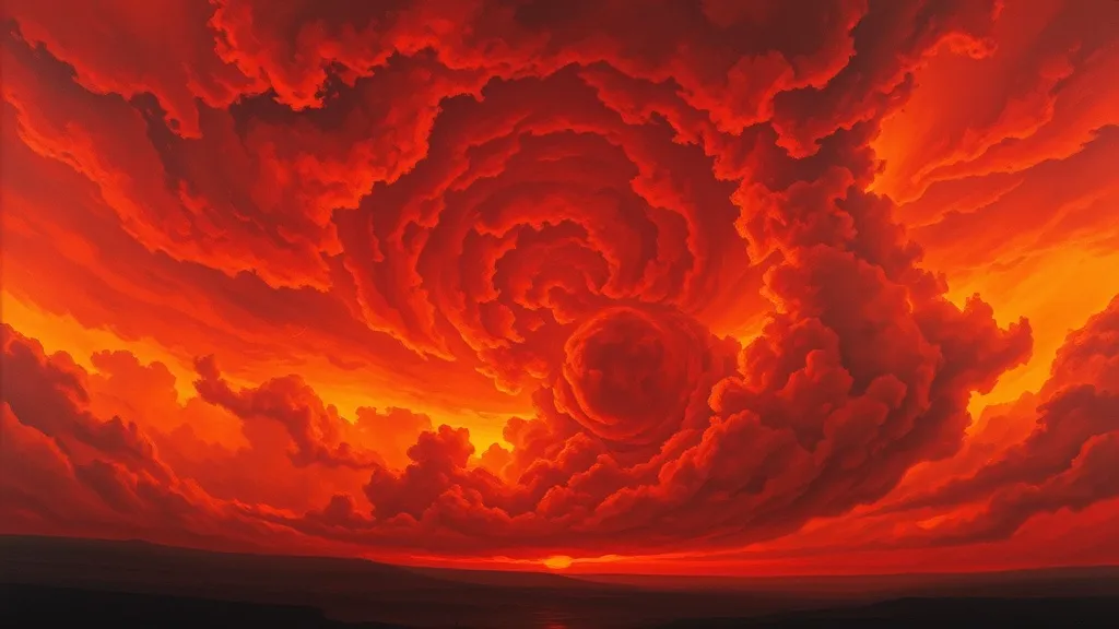 Dream symbol: clouds like fire or red: symbolism: Transformation and Rebirth through Fire