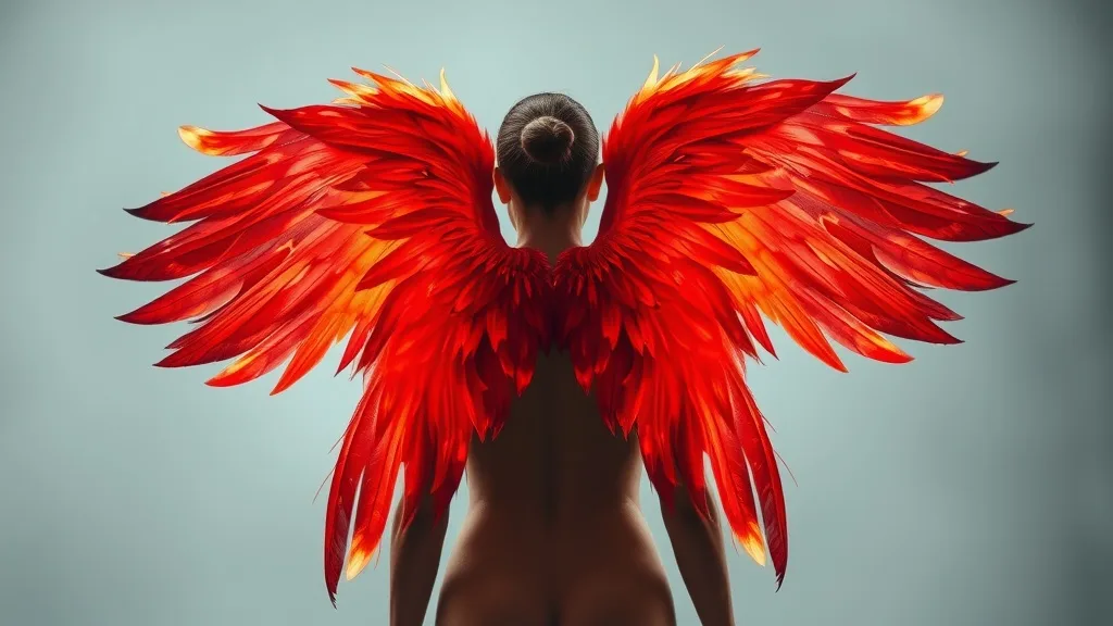 Dream symbol: fiery feather wings: symbolism: Power of Transformation