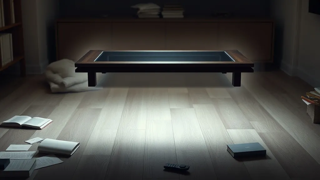 Dream symbol: floating coffee table: symbolism: Creativity and Innovation Floating Above the Mundane