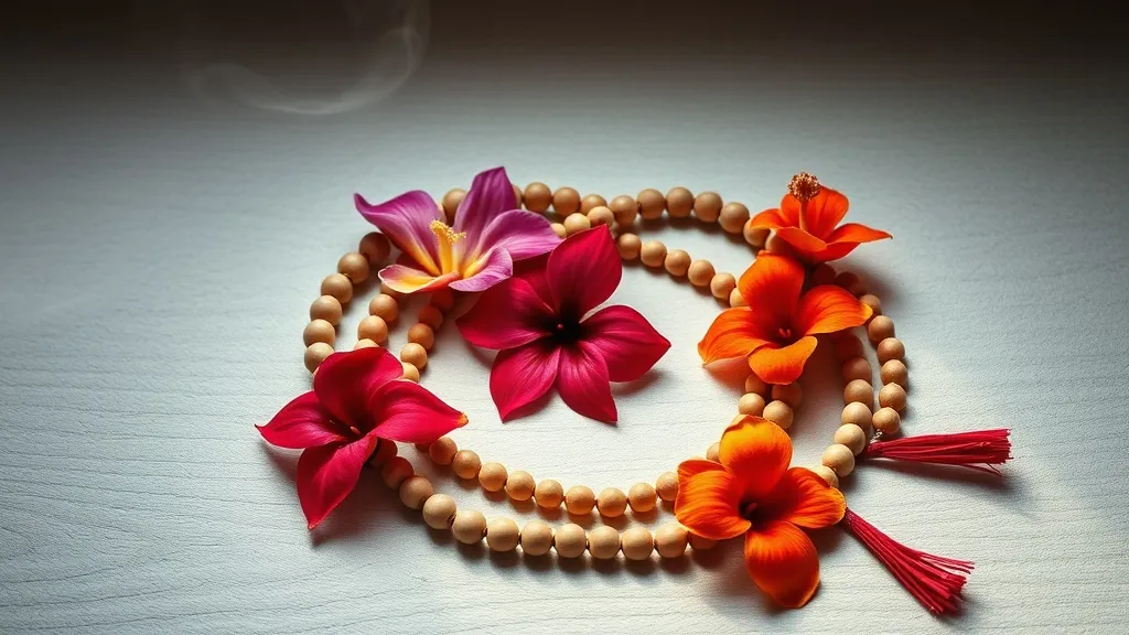 Dream symbol: flower mala: scenarios: Dream of a Flower Mala with Exotic Flowers