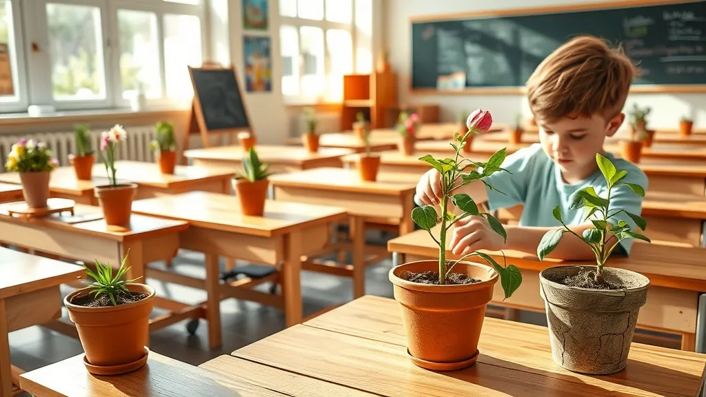 Dream symbol: flower pots: scenarios: Dream about Flower Pots in a Classroom