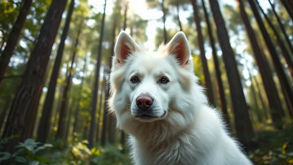 Dream symbol: fluffy white dog: scenarios: Dream of a fluffy white dog in the forest