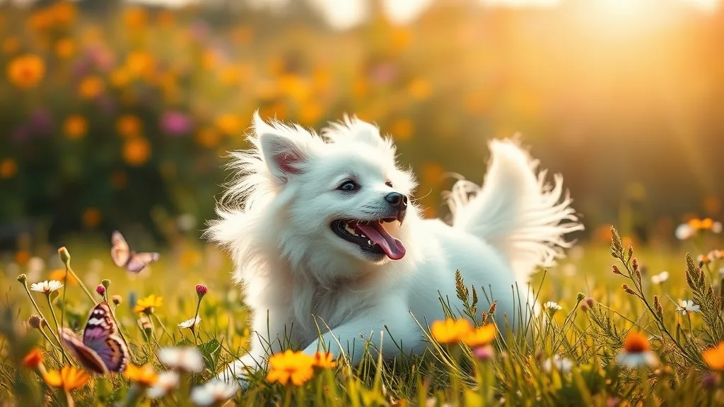 Dream symbol: fluffy white dog: symbolism: Playfulness and Joy