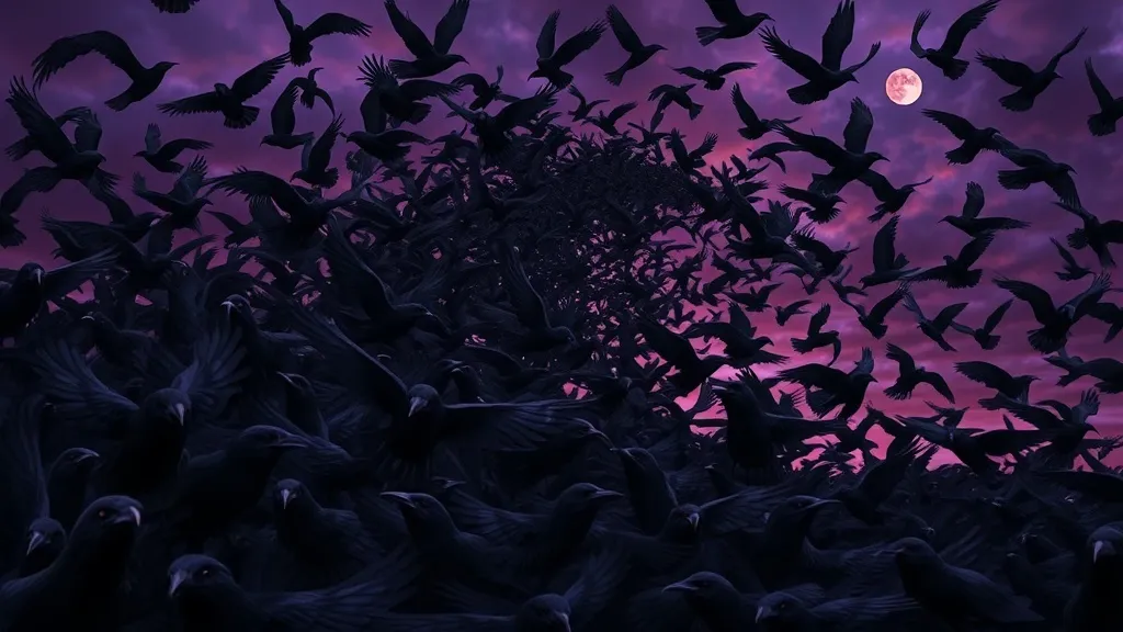 Dream symbol: flying crows: scenarios: Dreaming of Flying Crows Making a Cacophony