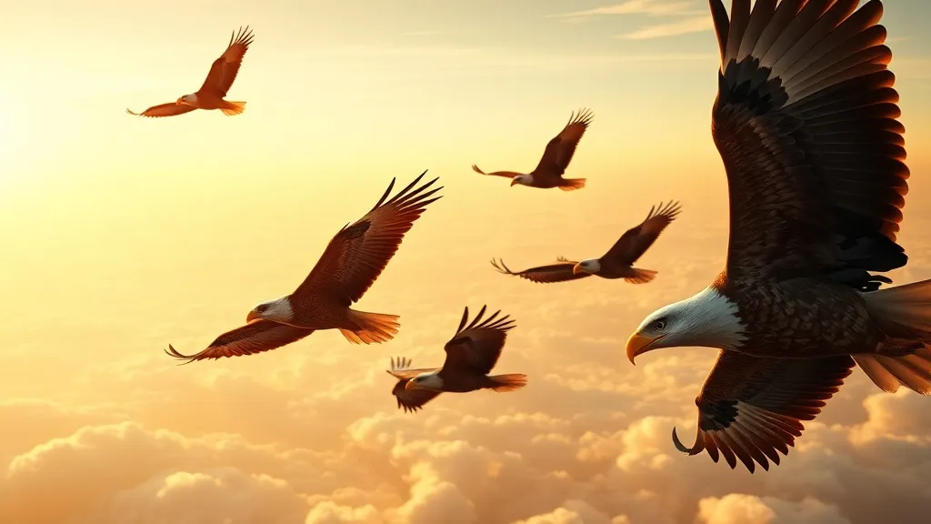 Dream symbol: flying eagle: scenarios: Dream About Multiple Eagles Flying Together
