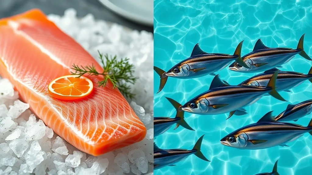 Dream symbol: fresh fish: scenarios: Dreaming of Different Types of Fresh Fish (e.g., salmon, tuna)