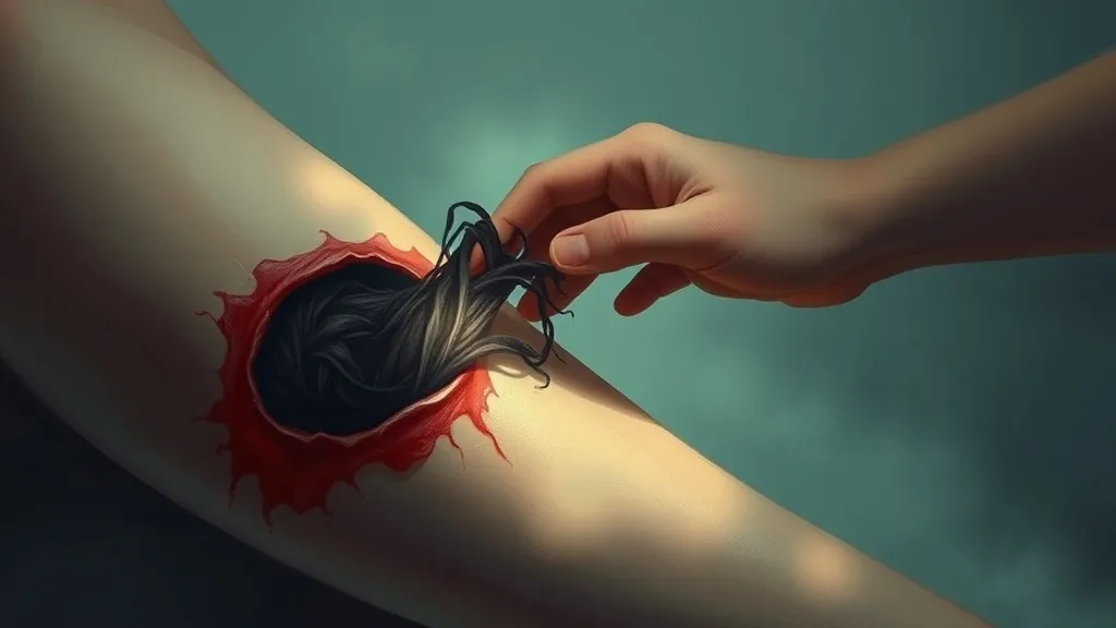 Dream symbol: friend pulling something through the wound: symbolism: Emotional Extraction and Healing