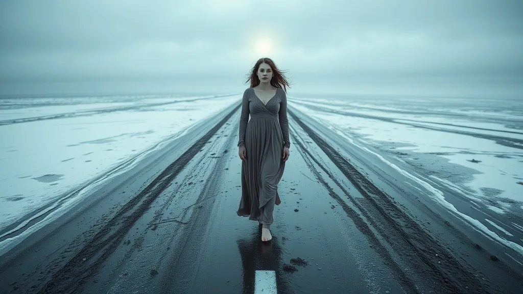 Dream symbol: frozen road: scenarios: Dream of a Muddy Frozen Road