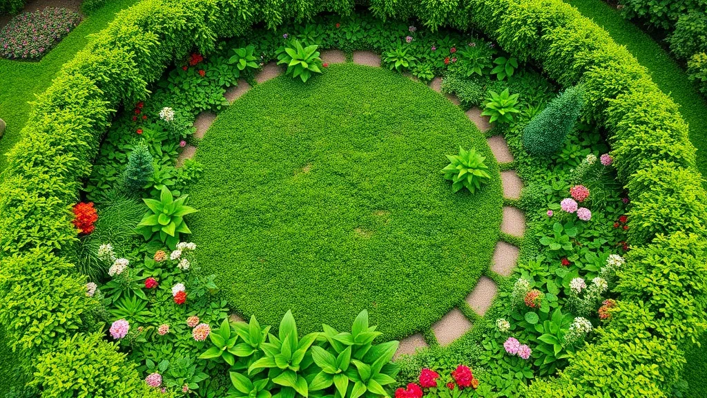 Dream symbol: circular garden: scenarios: Dream about a Circular Garden with Lush Greenery