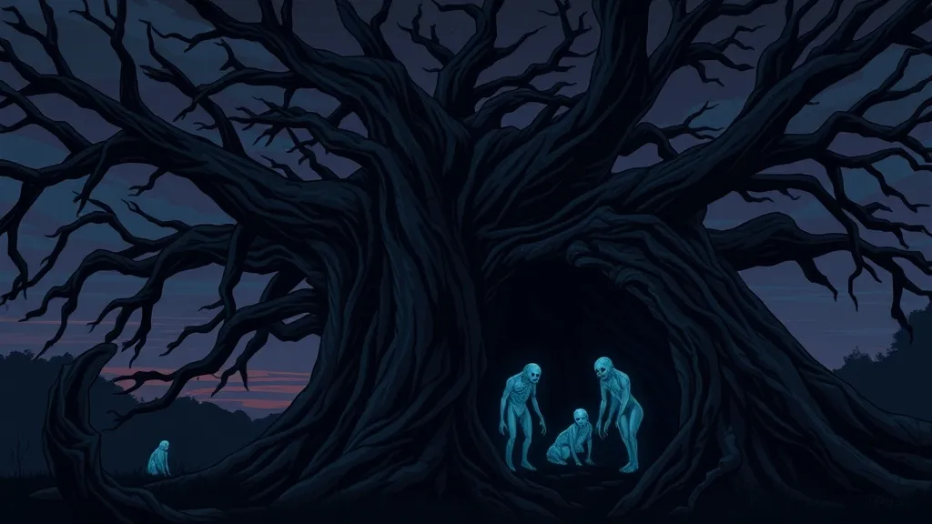 Dream symbol: giant hollow dead tree: scenarios: Dream About a Giant Hollow Dead Tree with Strange Creatures Inside