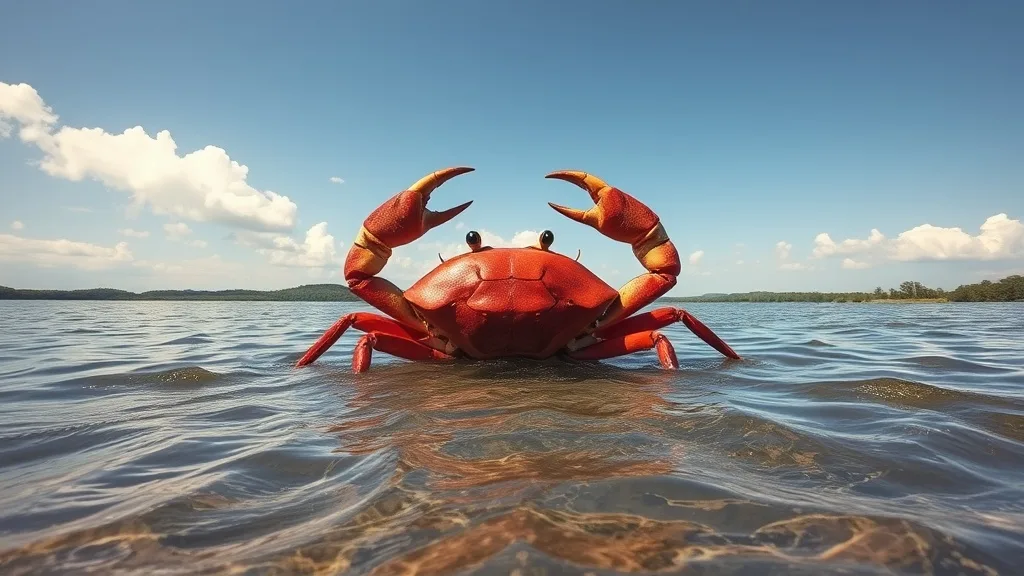 Dream symbol: giant red crab: scenarios: Dream of a Giant Red Crab in a River