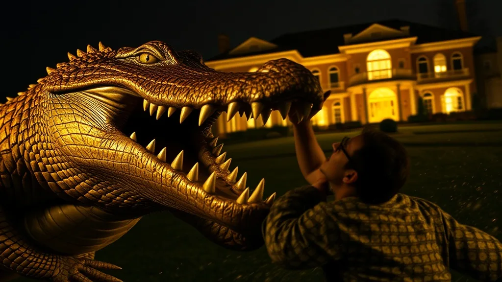 Dream symbol: golden crocodiles: scenarios: Dream of Golden Crocodile Attacking