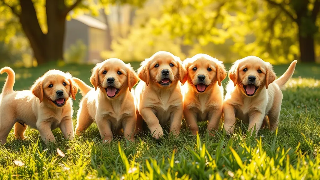 Dream symbol: golden retriever puppies: scenarios: Dream about Golden Retriever Puppies Wagging Their Tails