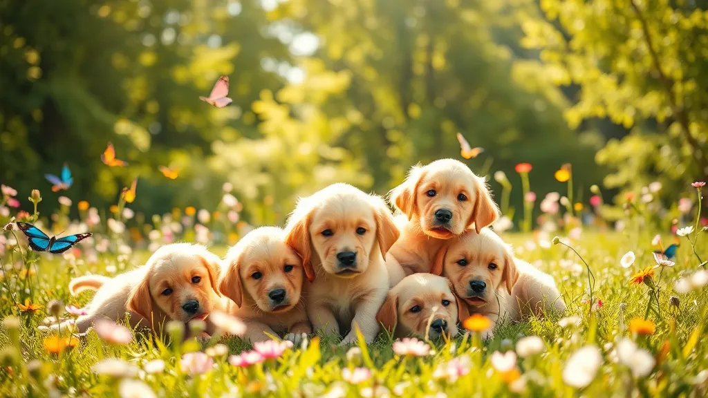 Dream symbol: golden retriever puppies: symbolism: Encouragement to Embrace Happiness and Positivity