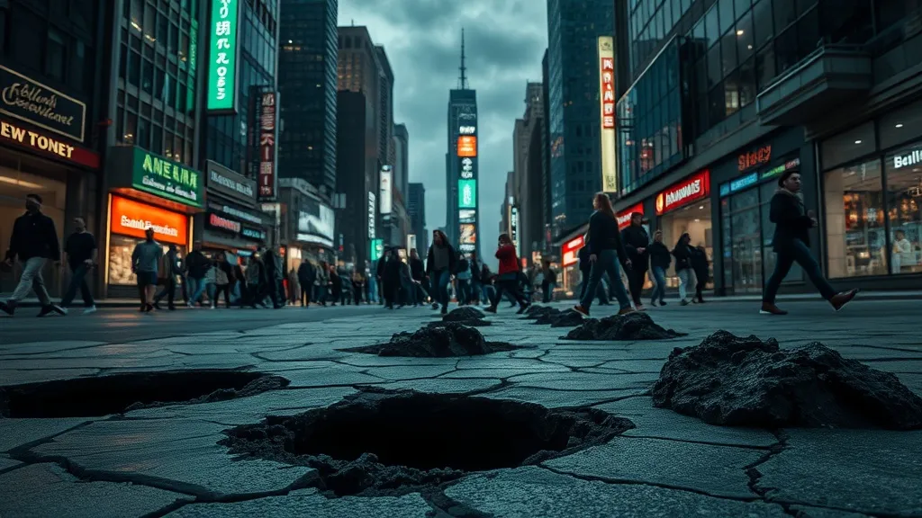 Dream symbol: grave-like holes: scenarios: Dream of Grave-Like Holes in Urban Environments