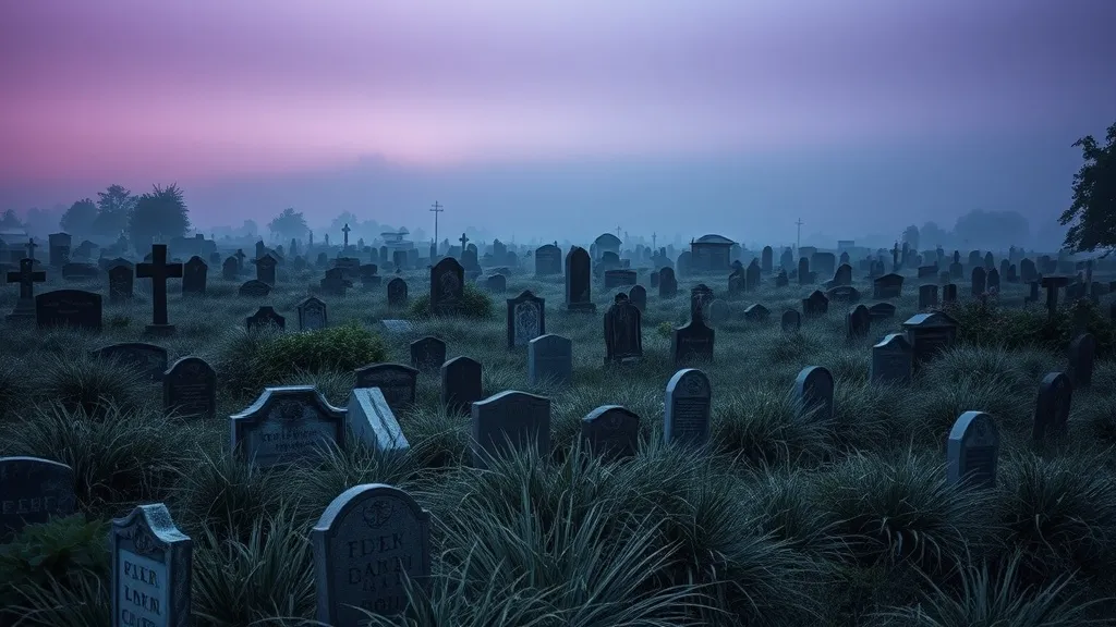 Dream symbol: gravestone: scenarios: Dreaming of Many Gravestones in a Cemetery