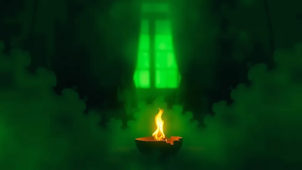 Dream symbol: green ambient lighting: scenarios: Dream about Green Ambient Lighting and Fire