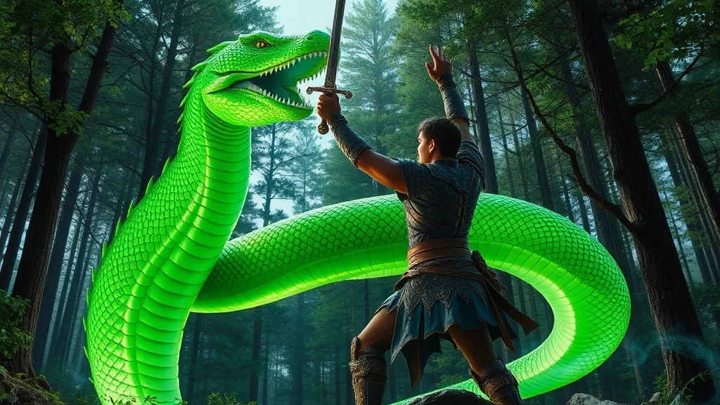 Dream symbol: green dragon snake: scenarios: Dream of Killing a Green Dragon Snake