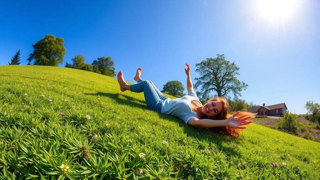 Dream symbol: green grassy hill: scenarios: Dream of Rolling Down a Grassy Hill