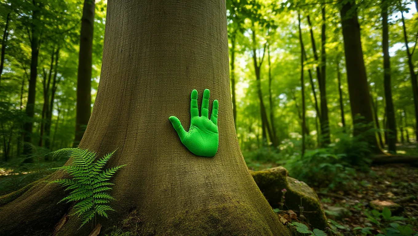 Dream symbol: green handprint: scenarios: Dream of a Green Handprint in Nature Dream symbol: green handprint: scenarios: Dream of a Green Handprint in Nature
