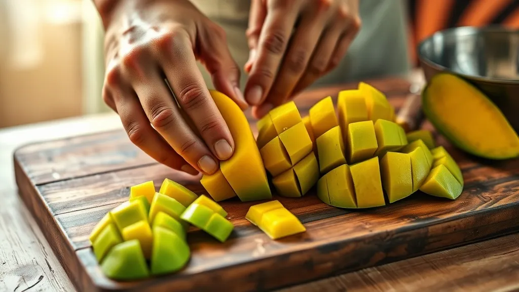 Dream symbol: green mangoes: scenarios: Dream about Preparing Green Mangoes for a Dish
