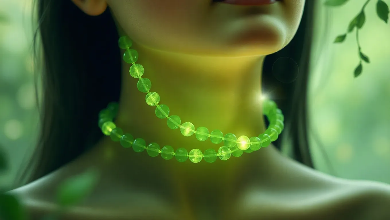 Dream symbol: green necklace beads: symbolism: Emblem of Spiritual Awareness and Insight Dream symbol: green necklace beads: symbolism: Emblem of Spiritual Awareness and Insight