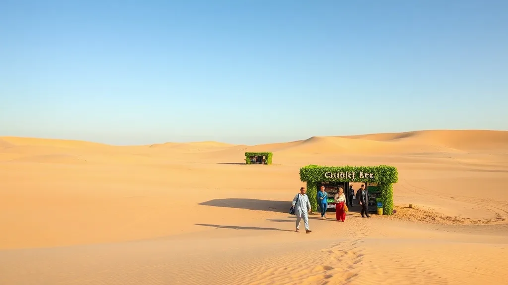 Dream symbol: green supermarket: scenarios: Dream of a Green Supermarket in the Desert