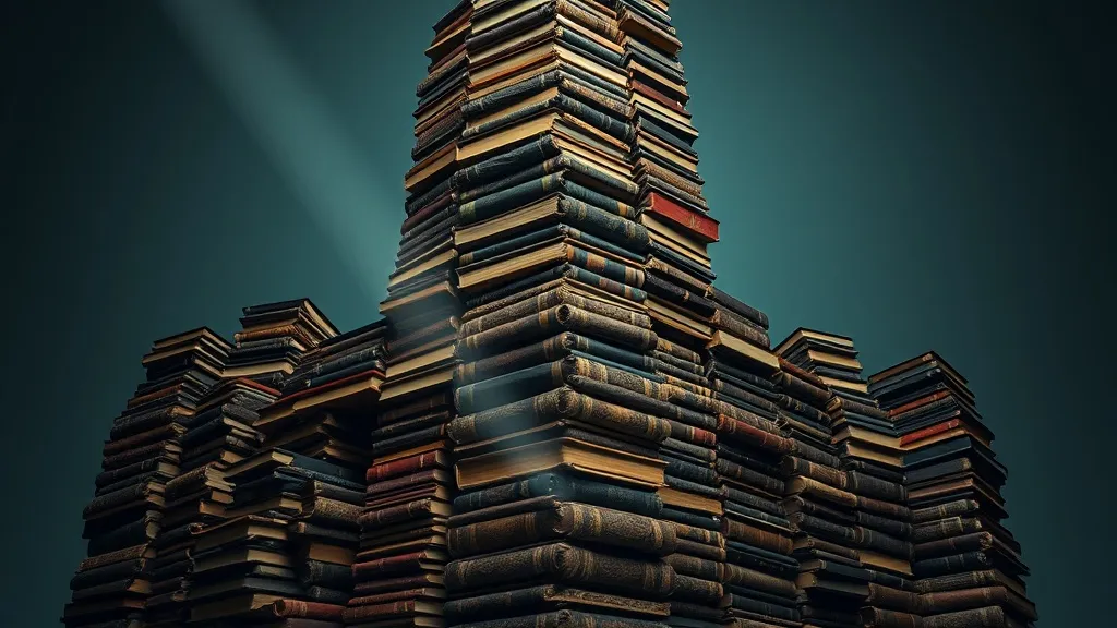 Dream symbol: heavy book: scenarios: Dream of Many Heavy Books Stacked High