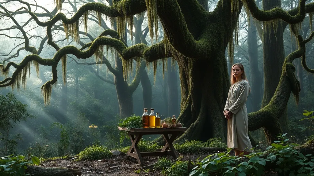 Dream symbol: herbalist: scenarios: Dream of Herbalist in a Mysterious Forest