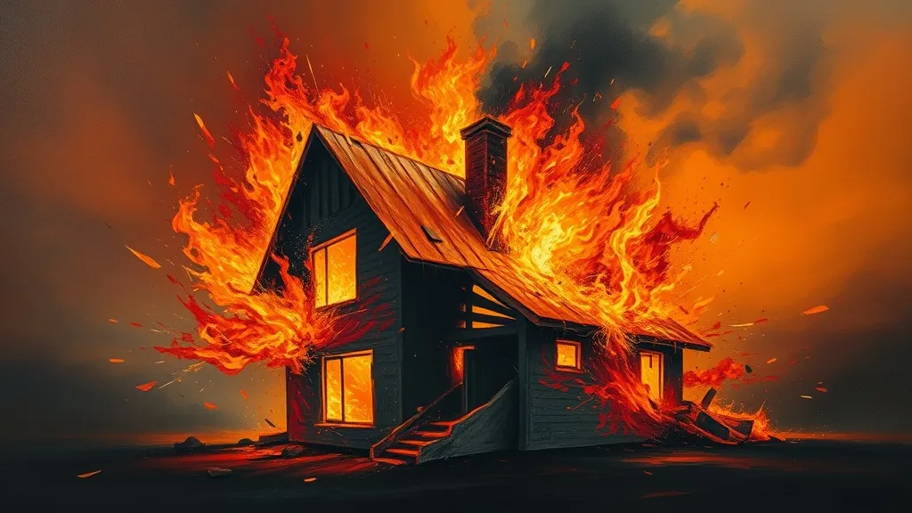 Dream symbol: house explosion: symbolism: Destruction of the Self or Identity