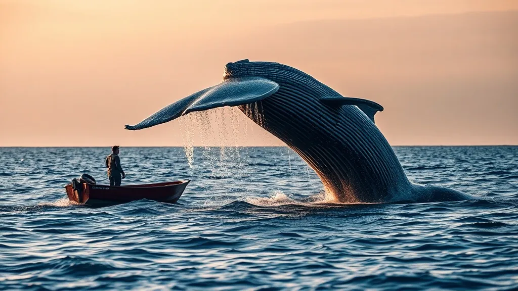 Dream symbol: humpback whales: scenarios: Dream about Humpback Whale Breaching Near a Boat