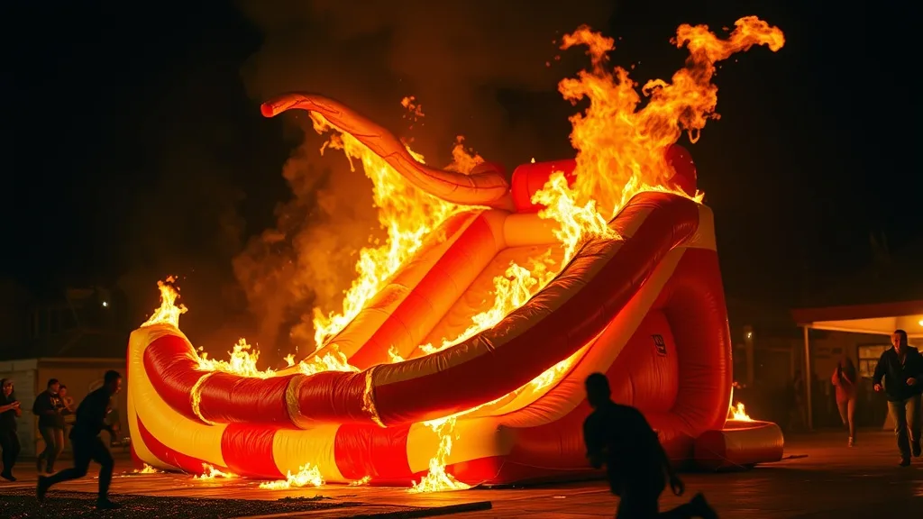Dream symbol: inflatable slide: scenarios: Dream of an Inflatable Slide on Fire