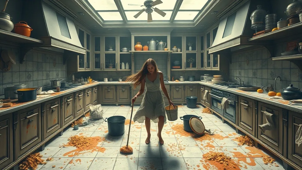 Dream symbol: giant kitchen: scenarios: Dream of Cleaning a Giant Kitchen