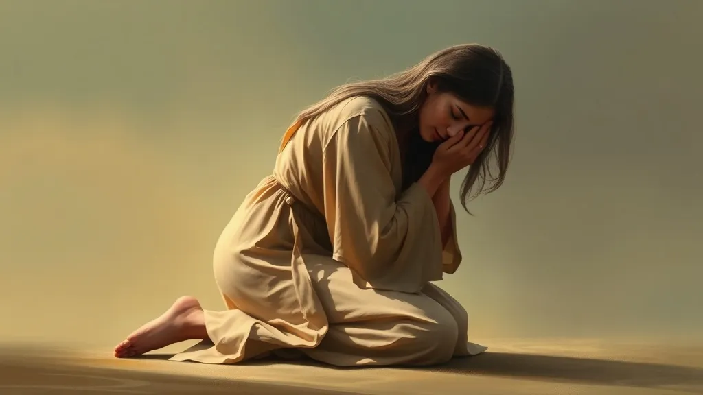 Dream symbol: kneeling woman: symbolism: Facing Challenges with Grace