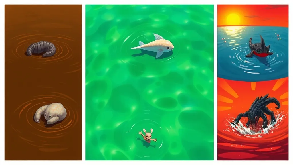 Dream symbol: colors of the lake: scenarios: Dreaming of a creature in a colored lake