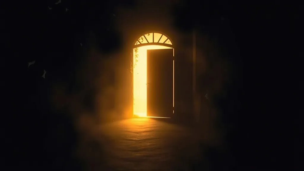 Dream symbol: light ahead: scenarios: Dream about Light Ahead Leading to a Door or Exit