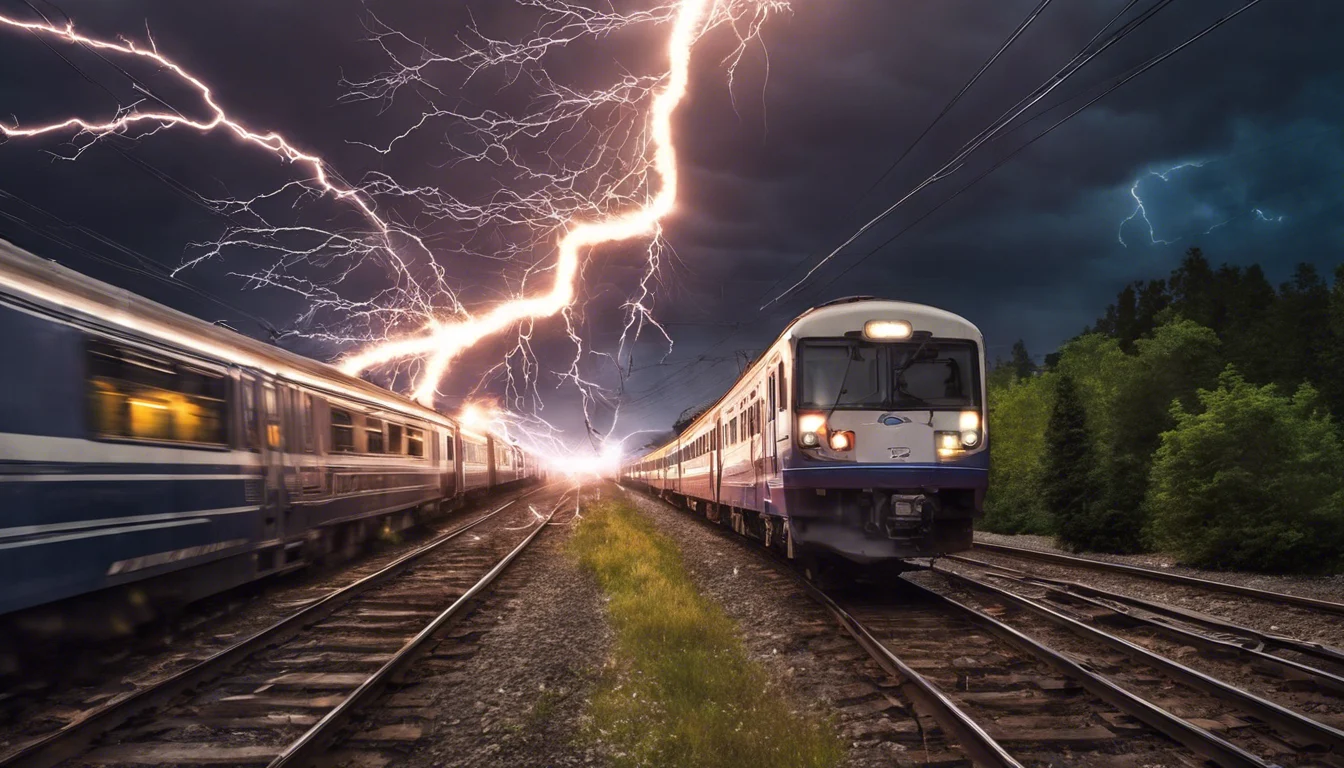 Dream symbol: lightning: scenarios: Dream of Lightning Striking a Train