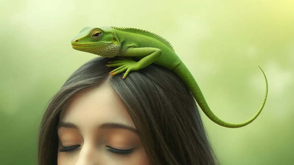 Dream symbol: green lizard: scenarios: Dream of a Green Lizard on Your Head
